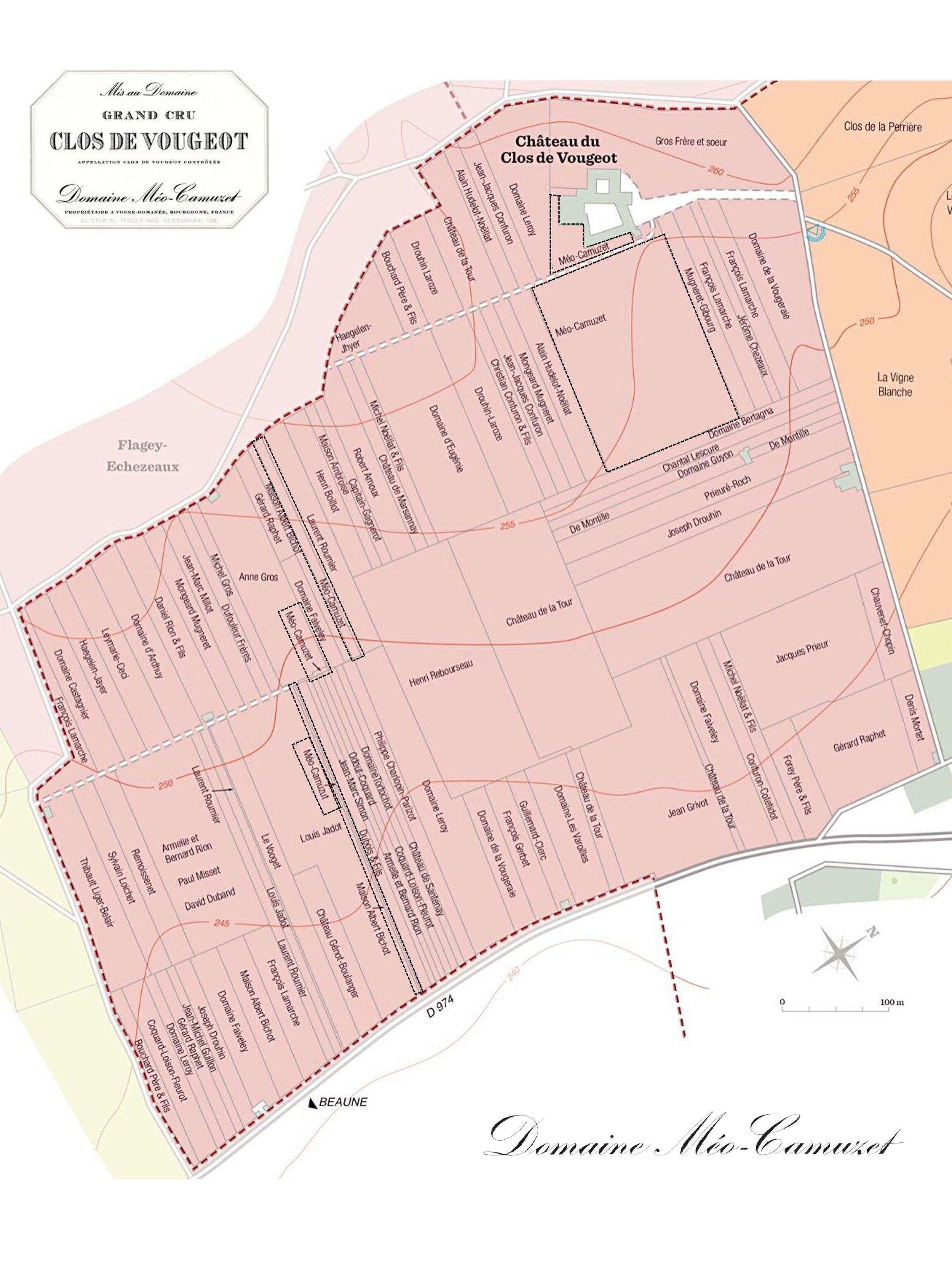 Meo-Camuzet Clos de Vougeot Blocks Map